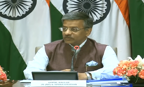 Screengrab from the video of MEA’s weekly press briefing